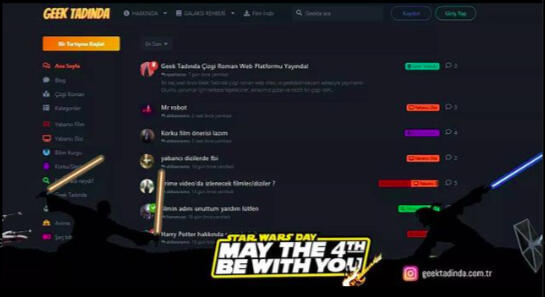 ©️Geek Tadında, May 4 2021 special page design for Star Wars Day.